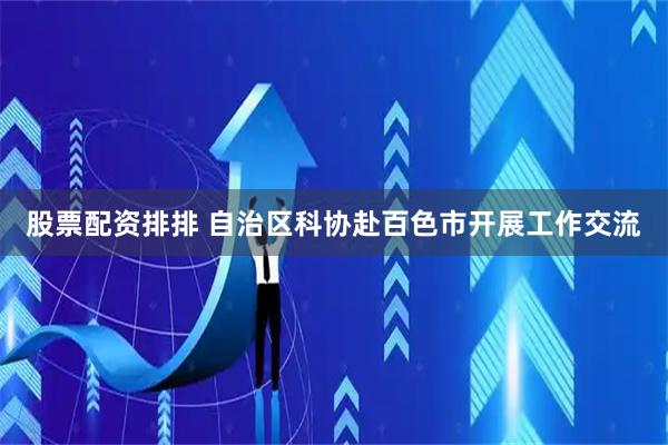 股票配资排排 自治区科协赴百色市开展工作交流
